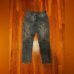 Blue revival Blue Jeans with zippers